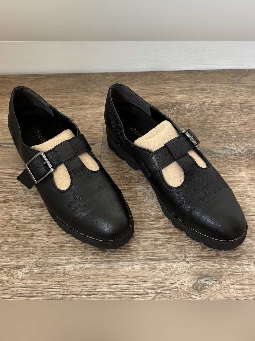 Vionic Carmen Black Leather Mary Jane Shoes Flats Size 9 - Picture 6 of 14